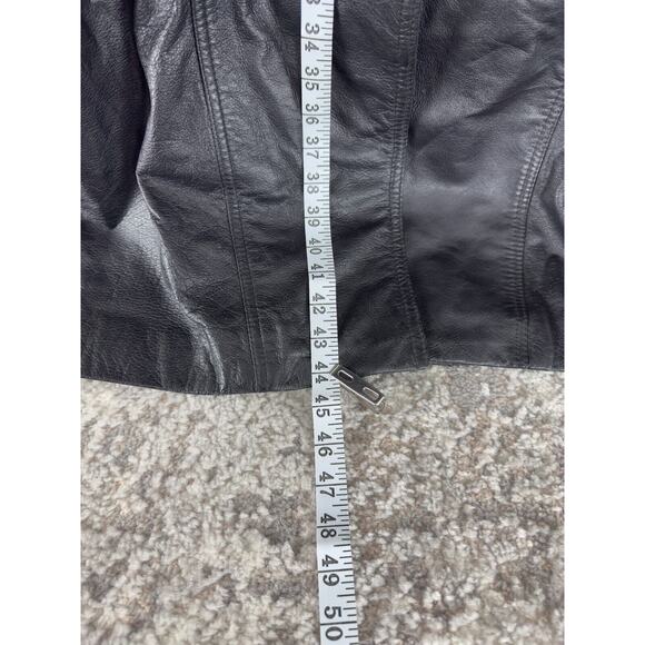 Traditional Trends Petites Sz PM Moto Leather Floral Snap Jacket Trench Coat - Picture 4 of 10